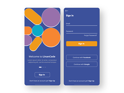 LINANCODE - SIGN IN FORM app design mobile onboarding ui
