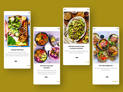 RECIPE APP - ONBOARDING app design mobile onboarding ui