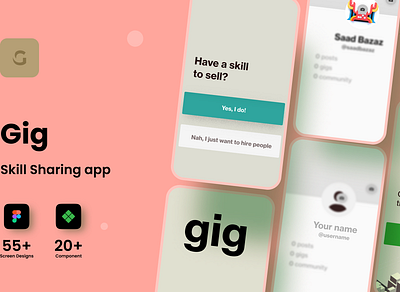 Gig: Skill Sharing App app branding design gig graphic design skill sharing ui ux