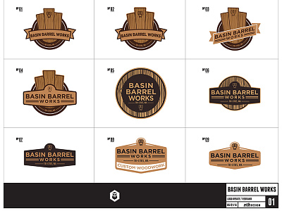 Basin Barrel Works Logos barrel logo vector wood