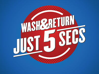 Wash & Return badges thats fast type vector