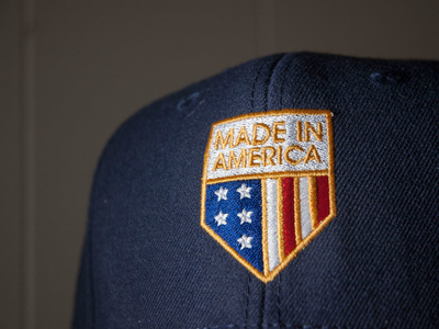 Made In America Cap america badge embroidery logo stars stripes vector