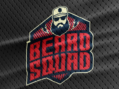 Beard Squad beard hat lighting line logo squad sticker vector