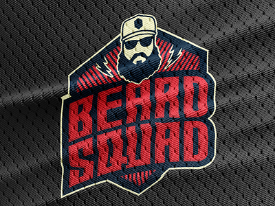 Beard Squad beard hat lighting line logo squad sticker vector