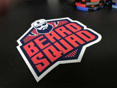 Beard Squad Stickers beards blue red sticker type typography vector