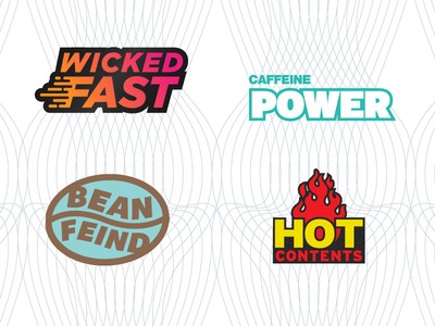 Coffee Sub Logos badge coffee color fast hot logo power typography vector