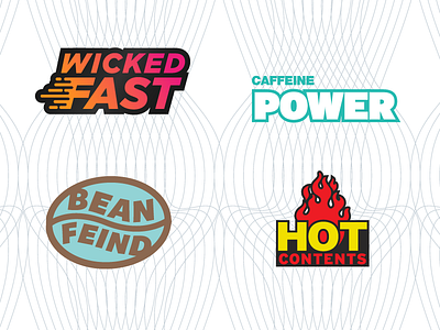 Coffee Sub Logos badge coffee color fast hot logo power typography vector