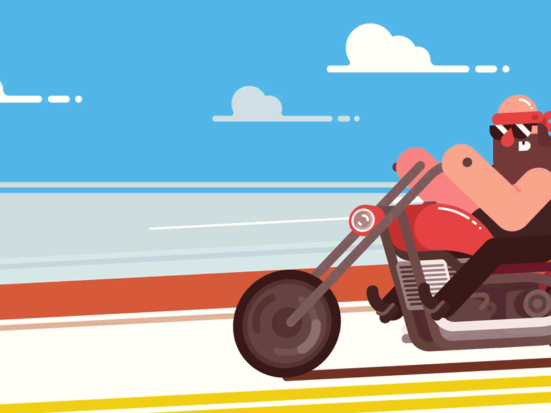 Biker Animation after effects animation beard biker chopper gif motion graphics