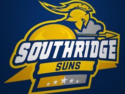 Southridge Suns Rebrand badge illustration logo spartan type typography vector warrior