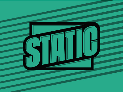 Static Type badge branding design green shadow typography