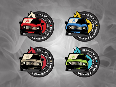 Dead or Alive - Volvo Sticker badge car design illustration logo type vector