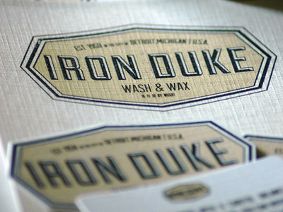 Iron Duke Wash & Wax Lebel badge label design logo packaging vector