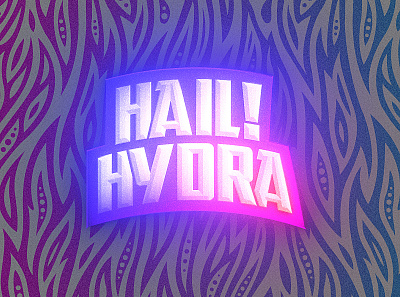 Hail Hydra Outrun badge logo type typography vector