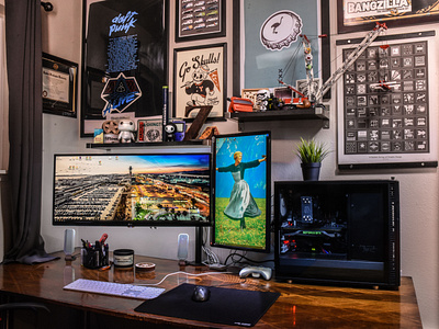 Work Space battle station desk home office workspace