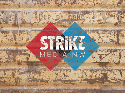 Strike Media Logo badge illustration logo logo design type