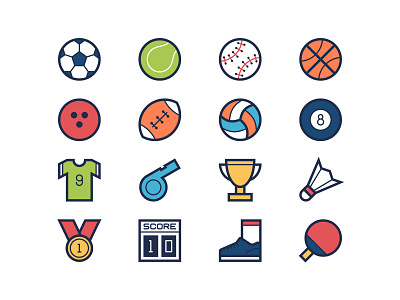 Sport Filled Line Icons