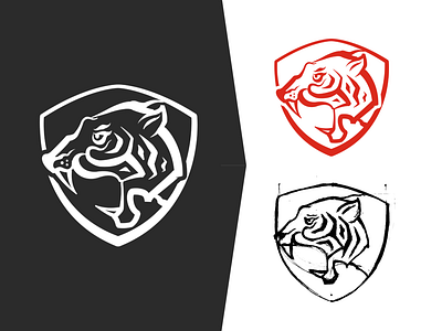 TIGER SHEILD LOGO graphic design logo logo design vector vectornator