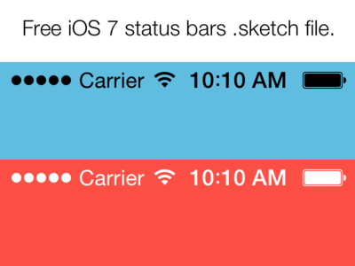Free iOS 7 status bars .sketch file.