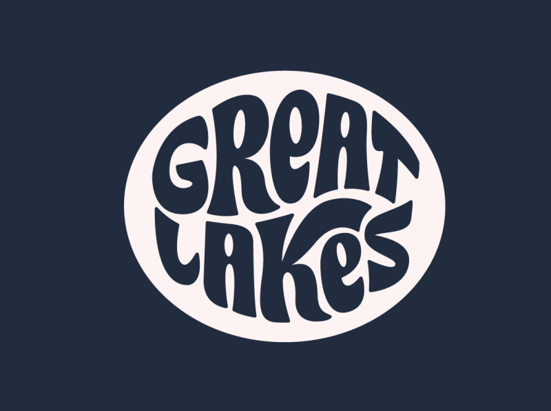 Retro Great Lakes canada freshwater great lakes retro script typography united states