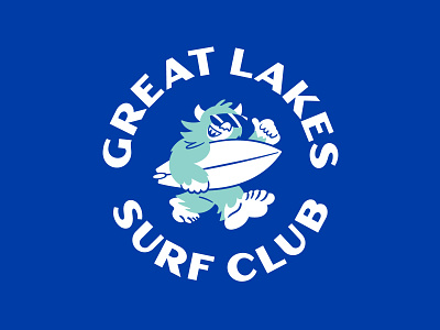 Great Lakes Surf Club branding canada good vibes great lakes hang ten illustration lakes surfboard surfing thumbs up united states yeti
