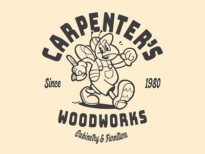 Carpenter Bee Tee bee branding carpenter character graphic design illustration retro south carolina t-shirt woodworking