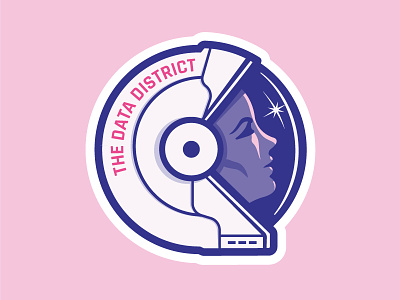 The Data District sticker astronaut future galaxy space stars sticker waterloo wonder