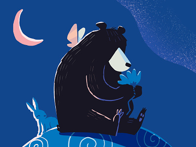 Moliere the Bear bear canada childrens book galaxy illustration moon rabbit waterloo