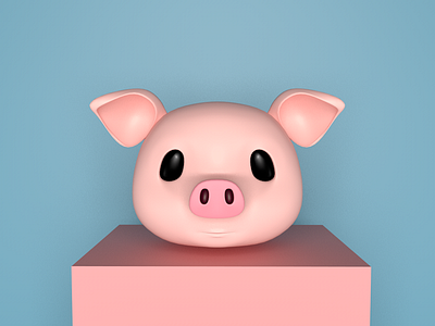 Pig c4d、cinema4d、animal、animoji、