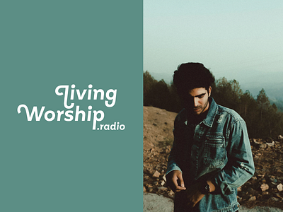 Living Worship Radio living logo logotype radio retro retro font swashes worship