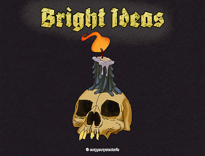 Bright Ideas art bright ideas candle design fantasy graphic design ideas illustration lgbtq logo skull