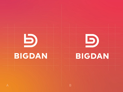 Personal logo concept for 'BigDan' design - 2 logo minimal monogram letter mark monogram logo
