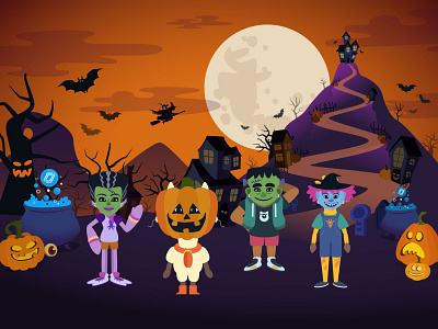 Halloween Skin for Time To Climb animation app character design design flat goandie halloween illustration illustration art illustrations illustrator nearpod pumpking scary vector