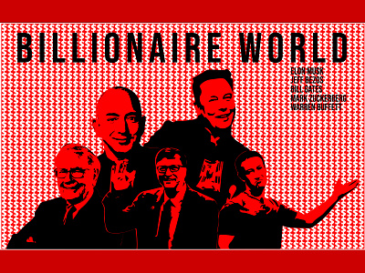 Portrait of 5 world billionaires in light and dark sketch style art banner billionaires branding design drawing graphic design illustration magazine newspapers portrait poster vector