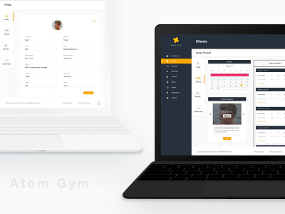 Atom Gym admin pannel clean design dribbble experiment gym inspiration ui web