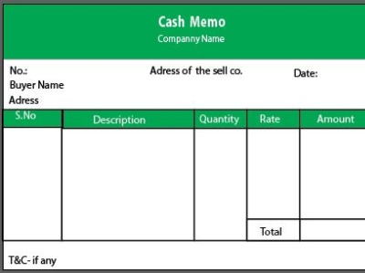 Cash Memo Design