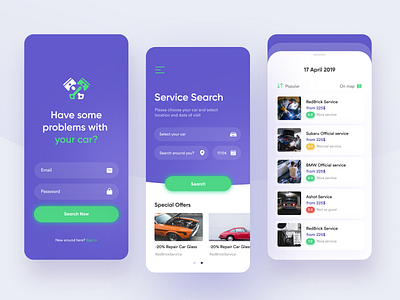 Car Repair Service App app branding design mobile mobile app mobile ui uiux