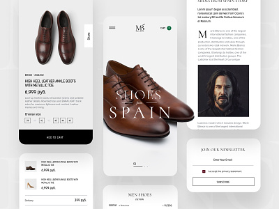 Merle Blanc merle blanc mobile ui shoes store webdesign