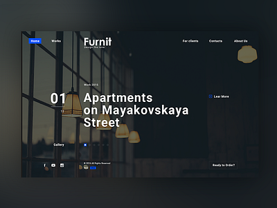 Furnit Design Concept apartments desctop designer furnit main screen promo slider ui ux web website