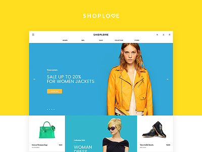 Shoplove Theme colorful e commerce fashion modern psd shop store theme ui ux wedesign