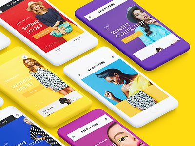 Shoplove colorful e commerce fashion mobile modern psd shop store theme ui ux wedesign