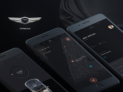 Genesis android app apple car remote genesis ios mobile navigation ui ux