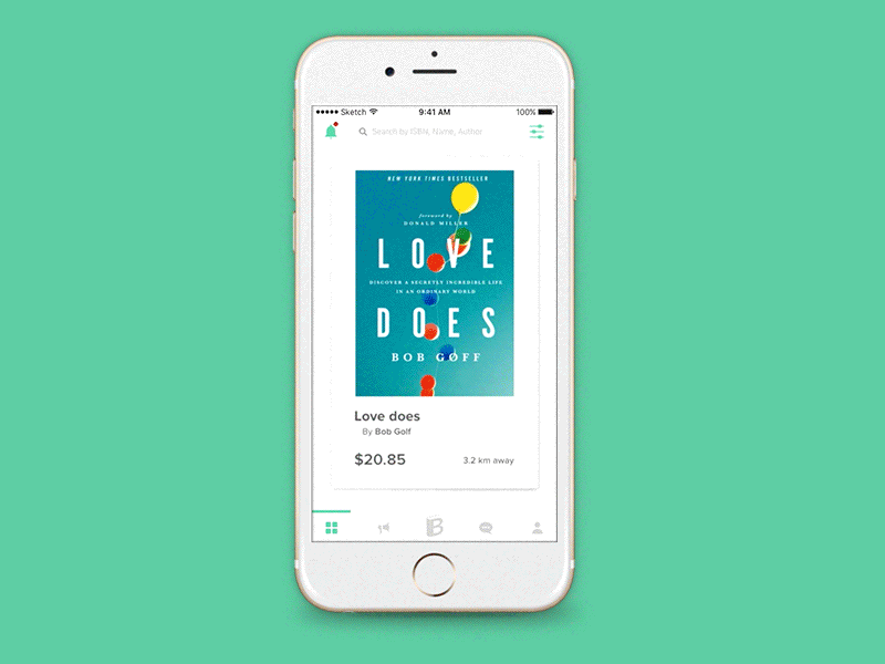 Bookie Dribbble aftereffect animation appui bookapp debut firstshot gif green interaction minimal ui ux