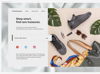 The Finders keepers-Subscribe form dailyui design ui
