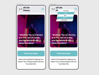 LiftLife Fitness App- DropDown dailyui design ui