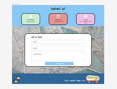 Contact us Page-Kids Summer Camp dailyui design ui