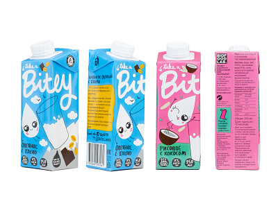 Bitey alternative milk branding design drink food illustration milk package package design packaging packaging design