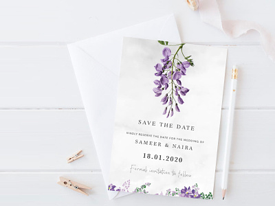 Wedding Invites design flat minimal vector