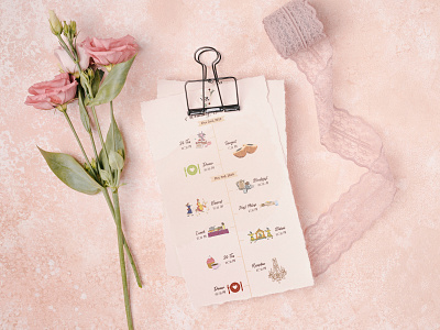 Wedding Timeline design flat itinerary leaflet design leaflets typography wedding weddingitinerary