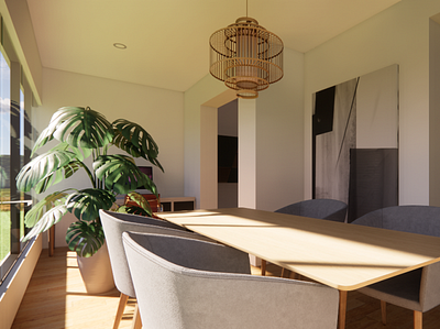 Cozy Dining Room Render 3d architecture decor design interior design render