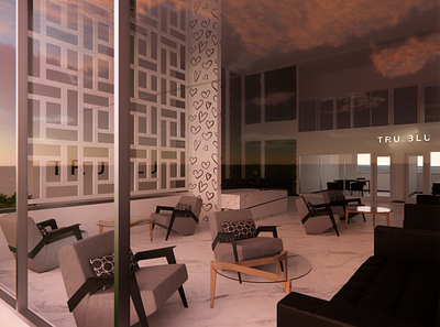 Mall Lounge 3d architecture decor design render